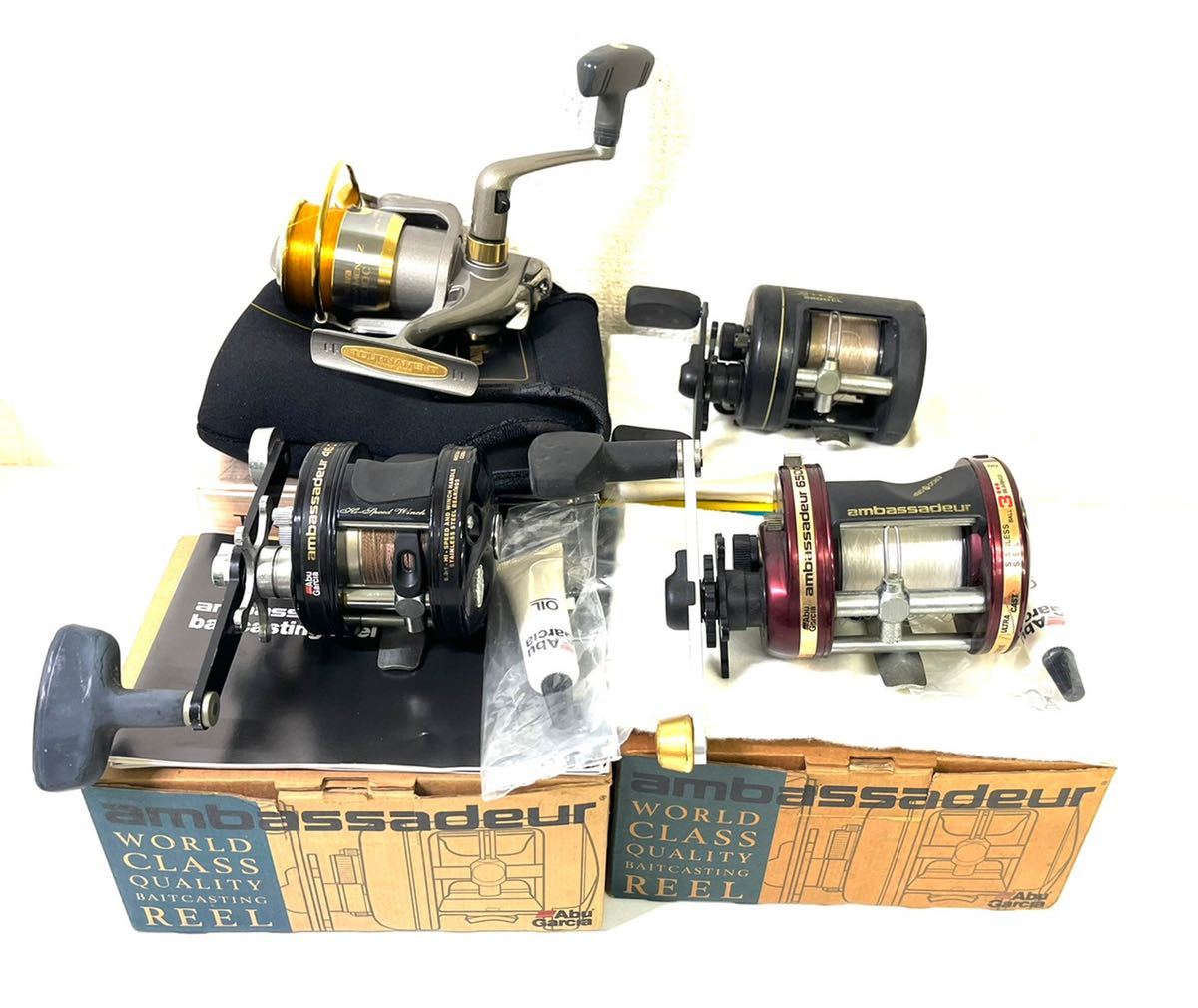 002 9 リール4点 AbuGarcia アブガルシア ambassadeur 6500-C3 2 ambassadeur 4600C Daiwa ダイワ TOURNAMENT-Z 2500C等 釣具 フィッシング