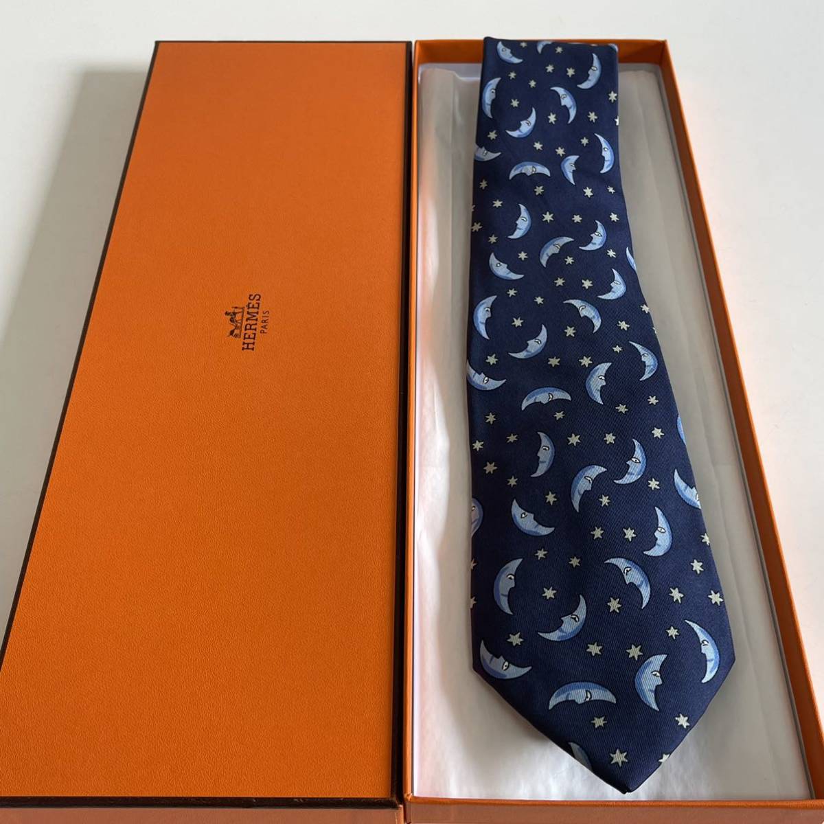 エルメス（HERMES） ネイビー月ネクタイ エルメス 月 ネイビー タイ