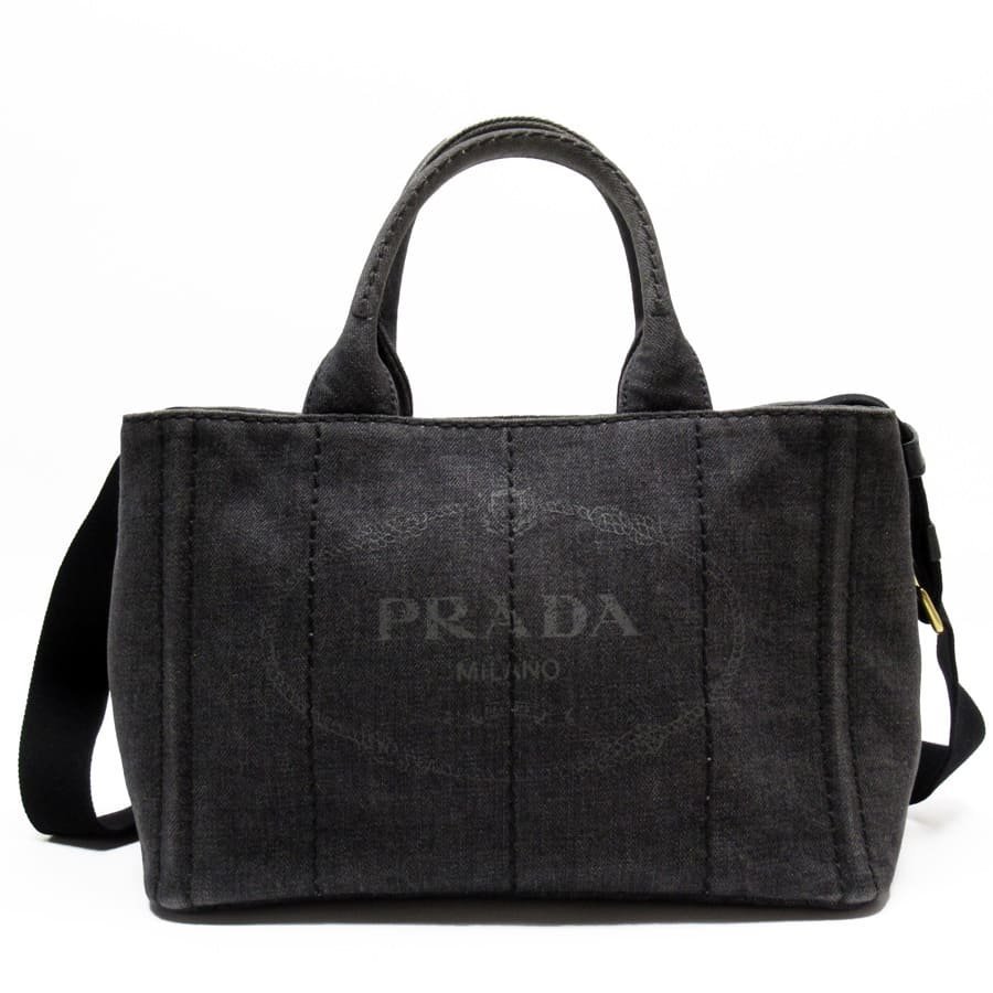 PRADA プラダ ハンドバッグ ショルダーバッグ カナパ デニム グレー系 54709g