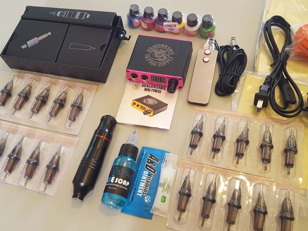 高品質をリーズナブルに☆Pen式 タトゥーマシンセット☆刺青キットA2