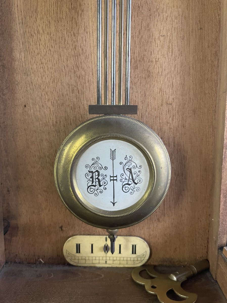 ユンハンス 古時計 アンティーク 全長82cm JUNGHANS 柱時計 掛け時計