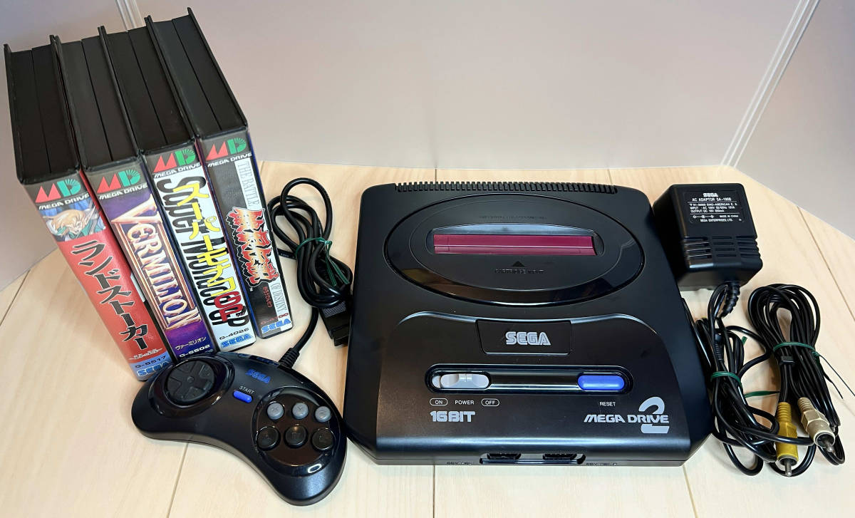 SEGA セガ MD メガドライブ2 本体とソフトセット 餓狼伝説 モナコGP