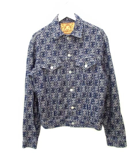 定番，得価 エヴィス EVISU 総柄 ジャガード デニム ジャケット ネイビー グレー 38 メンズ ベクトル 古着(ジージャン)｜売買されたオークション情報、yahooの商品情報をアーカイブ公開 - オークファン 男性用