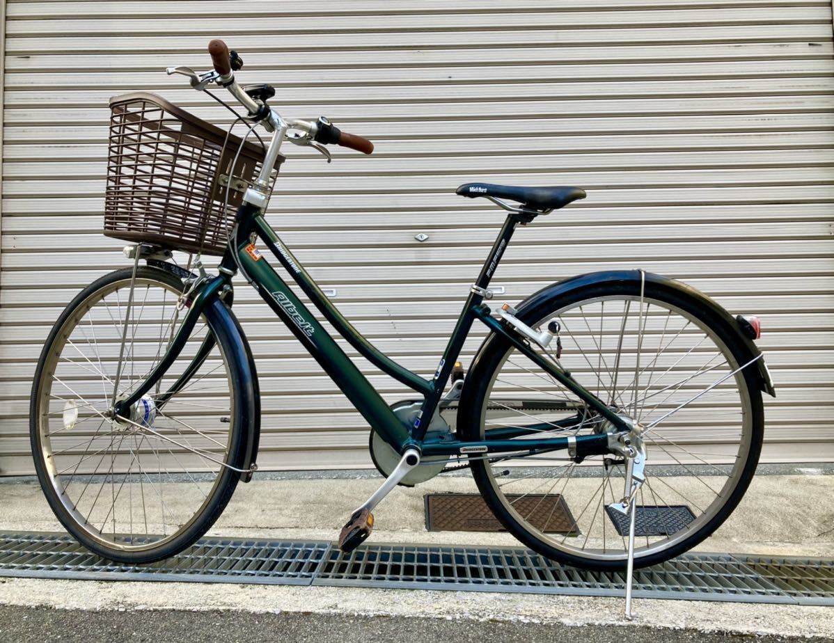 【10月末迄直接引取限定・USED】ブリジストン アルベルト 26インチ内装3速 状態良好ダークグリーン
