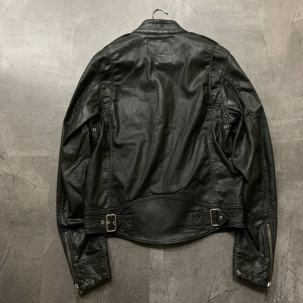 【美品】DIESEL コーティングライダースジャケット T ☆ コーティングデザイン [国内正規品] 'DIESEL ディーゼル