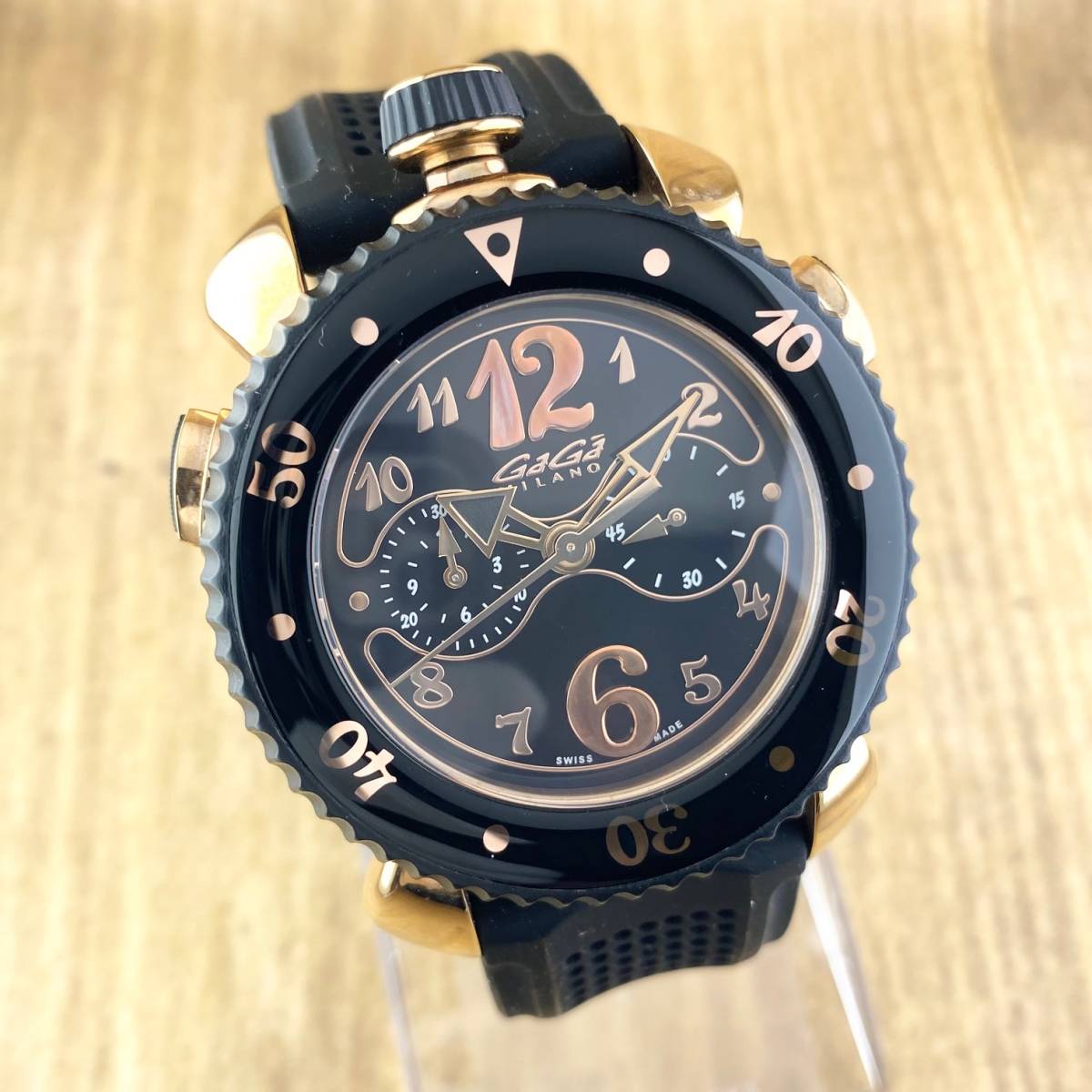1円箱付】GaGaMILANO ガガミラノ 腕時計 メンズ 7011 スポーツ クロノ 