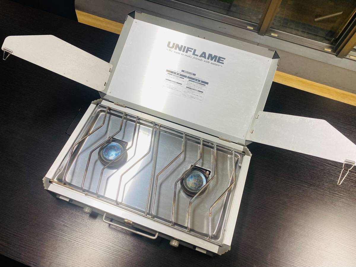 【3点セット】UNIFLAME　ユニフレーム　ツインバーナー　US-1900　折り畳み式専用台　キッチンタンク12L