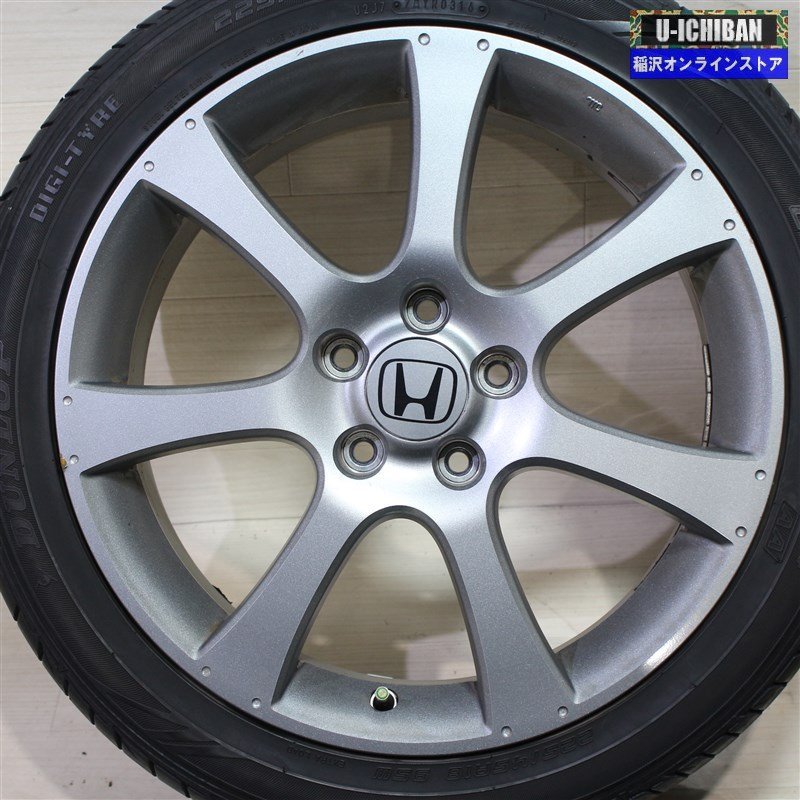 225/45R18 ホンダ オデッセイ 純正ホイール 7-18+55 5H114.3 ダンロップ ルマン704 18インチ 4本セット 009