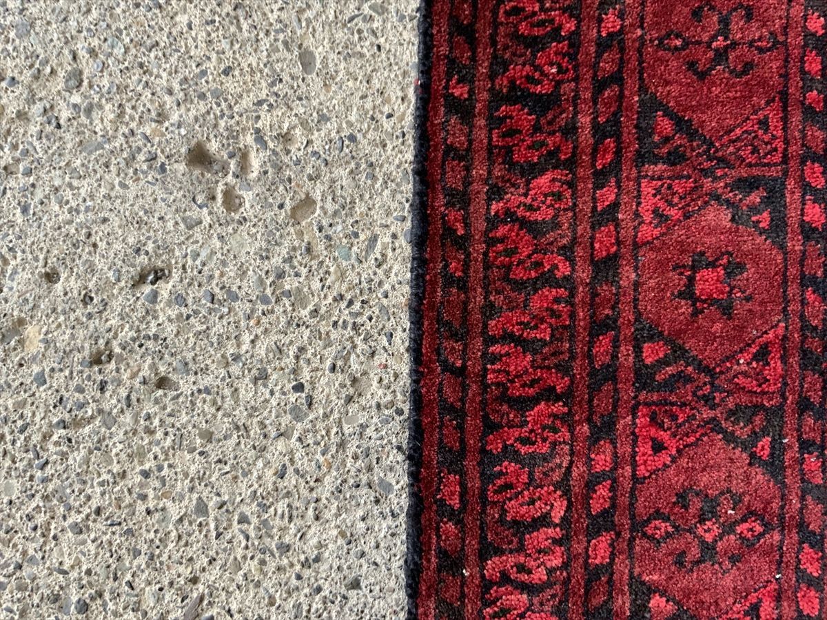 ☆高貴な赤☆184×92cm アフガニスタン産 絨毯 ラグ アンティーク家具