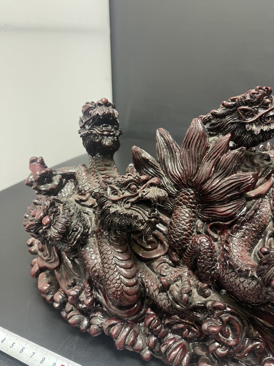 天然水晶 立体彫昇龍置物 玉台付き 龍 【公式通販】