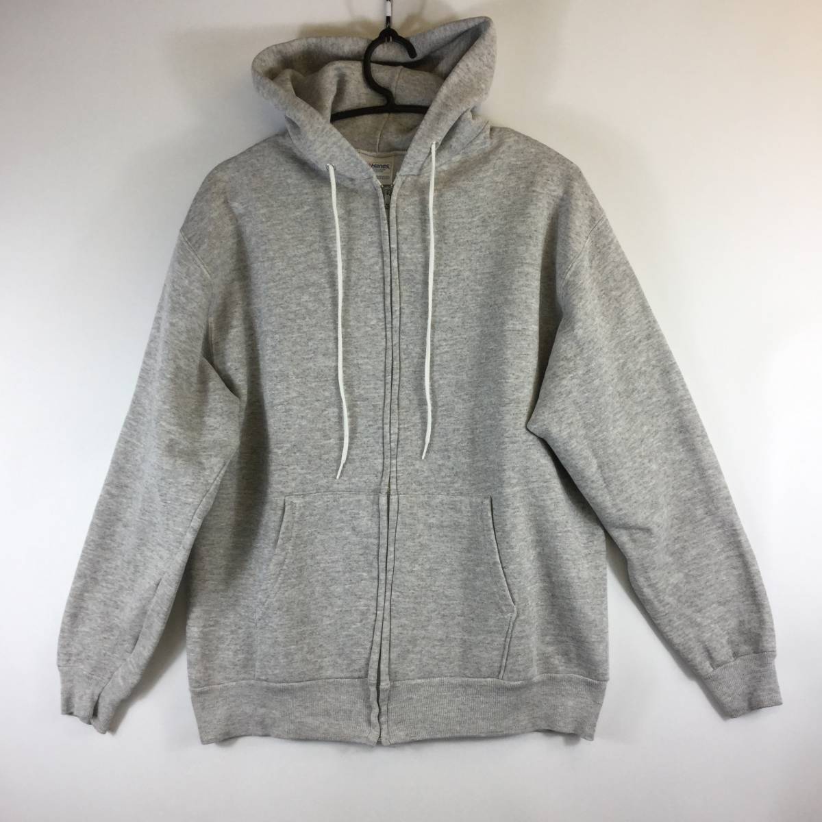 80s 90s USA製 Hanes ヘインズ ジップパーカー グレー Lサイズ(Lサイズ 
