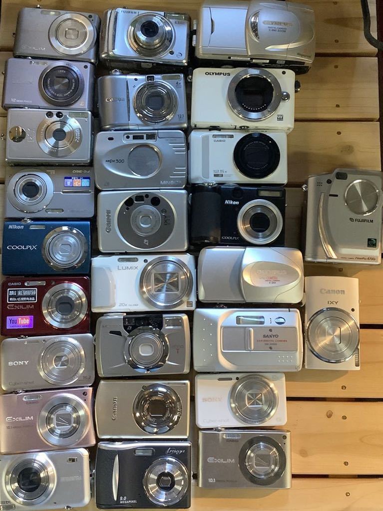 ジャンク7台デジタルカメラセット canon olynpus panasonic T10-8 デジタルカメラ デジカメ Canon OLYMPUS Nikon SONY Panasonic