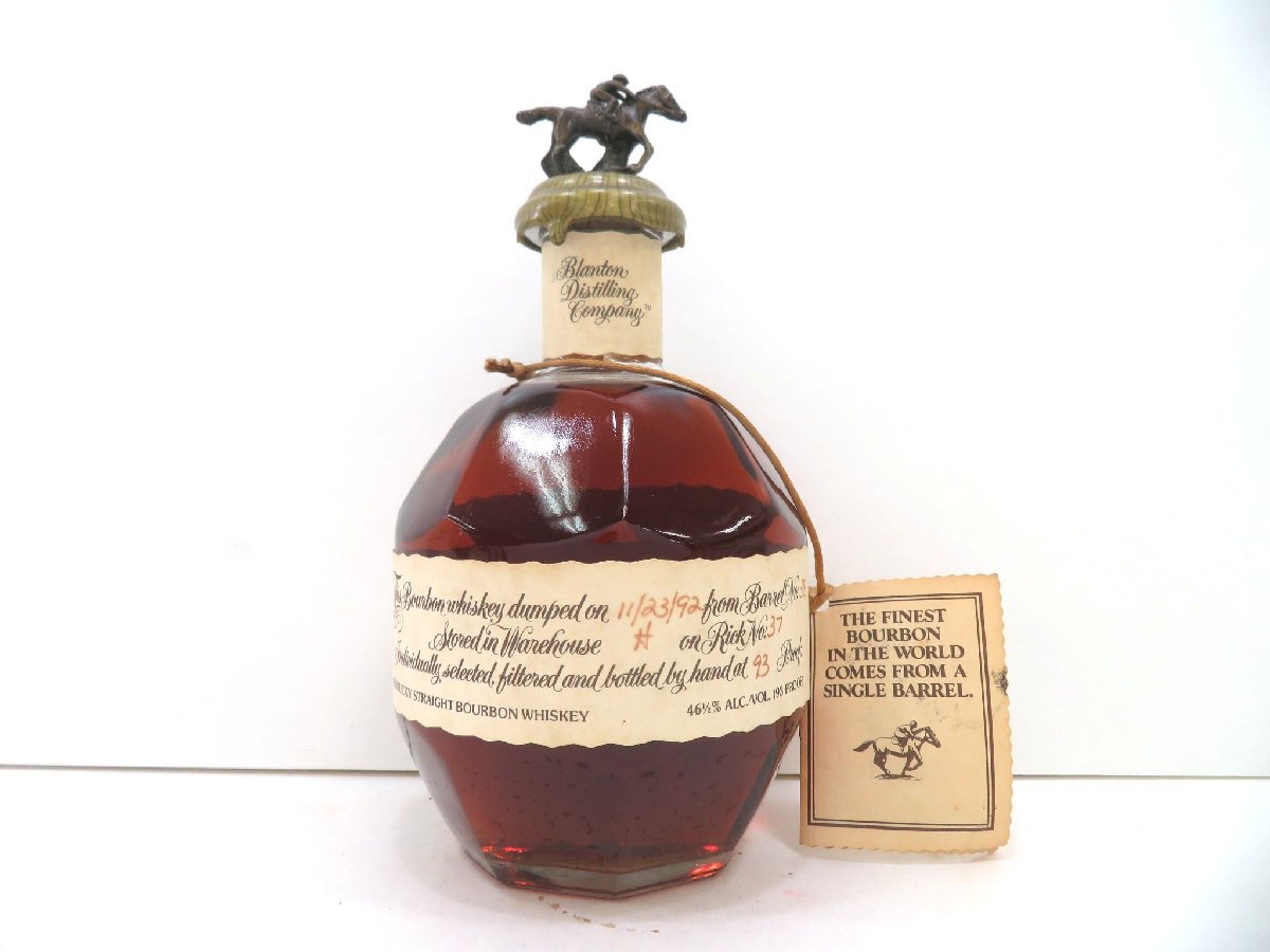 1992年 ブラントン シングルバレル 375ml 巾着付き 古酒 古酒 1円~スタート Blanton's ブラントン 1992 シングルバレル