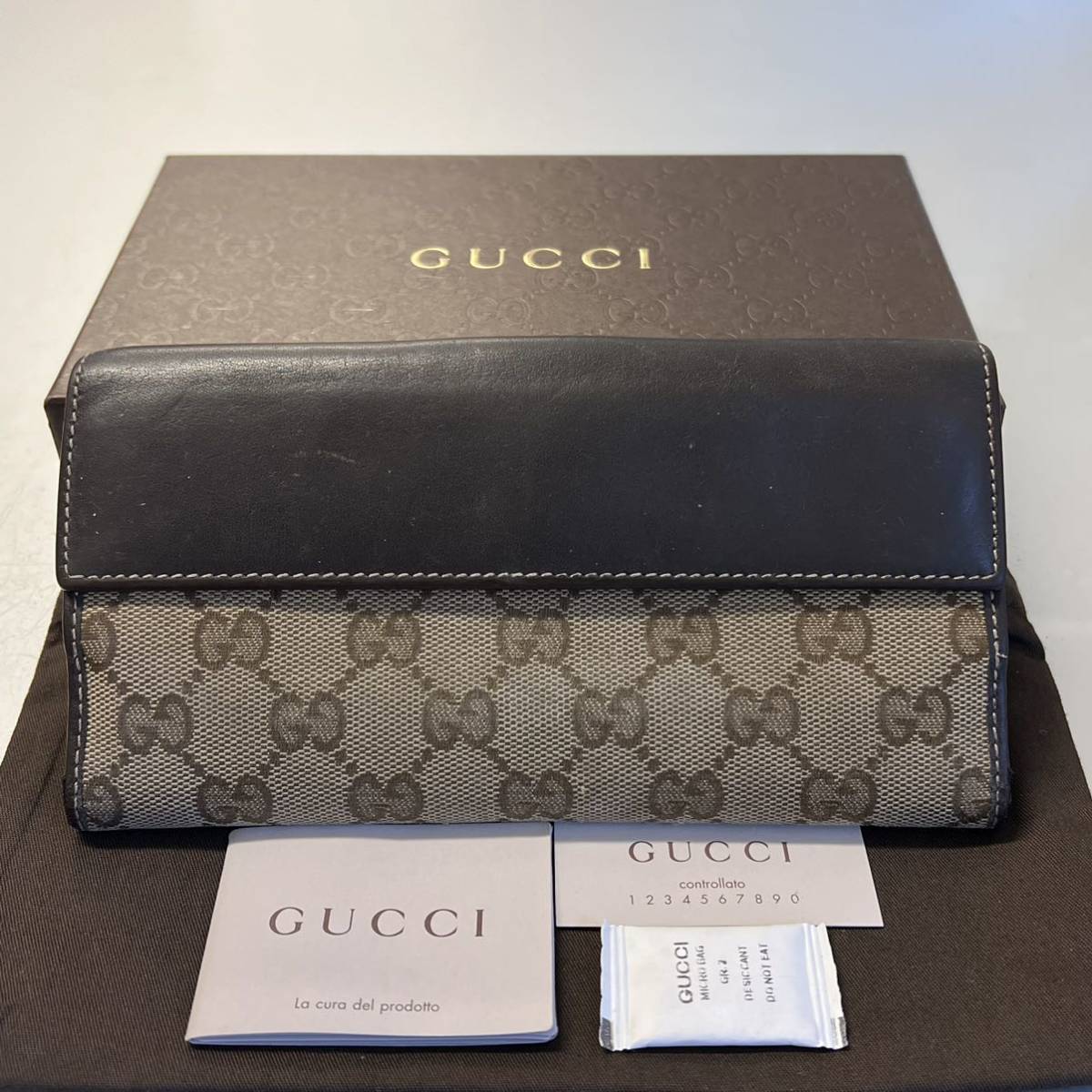 極美品！ グッチ GUCCI 財布 長財布 GGキャンバス ハート金具 - グッチ 