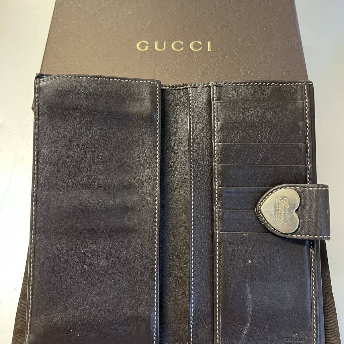 極美品！ グッチ GUCCI 財布 長財布 GGキャンバス ハート金具 - グッチ 
