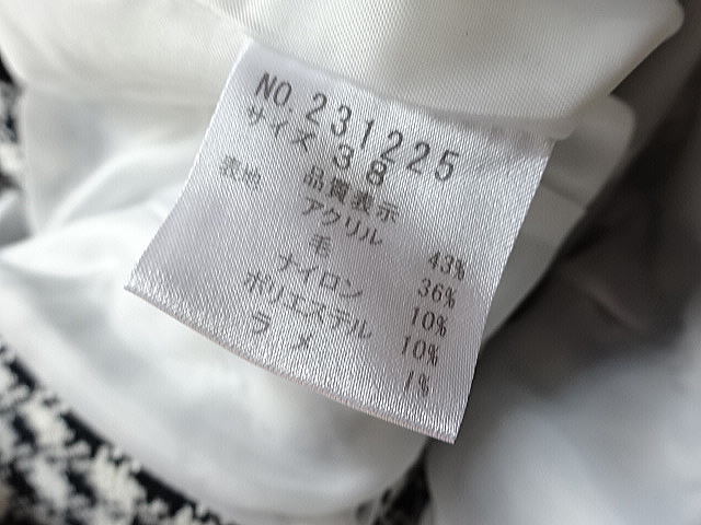 S&A◆千鳥柄ツイード　ウールセットアップスーツ　サイズ38