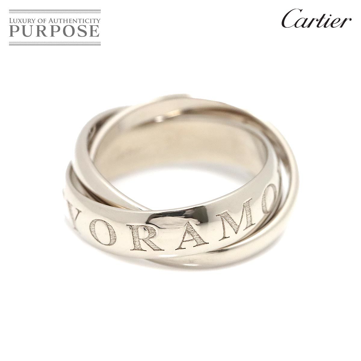 カルティエ Cartier トリニティ リング #52 K18 WG 3連 ホワイト 
