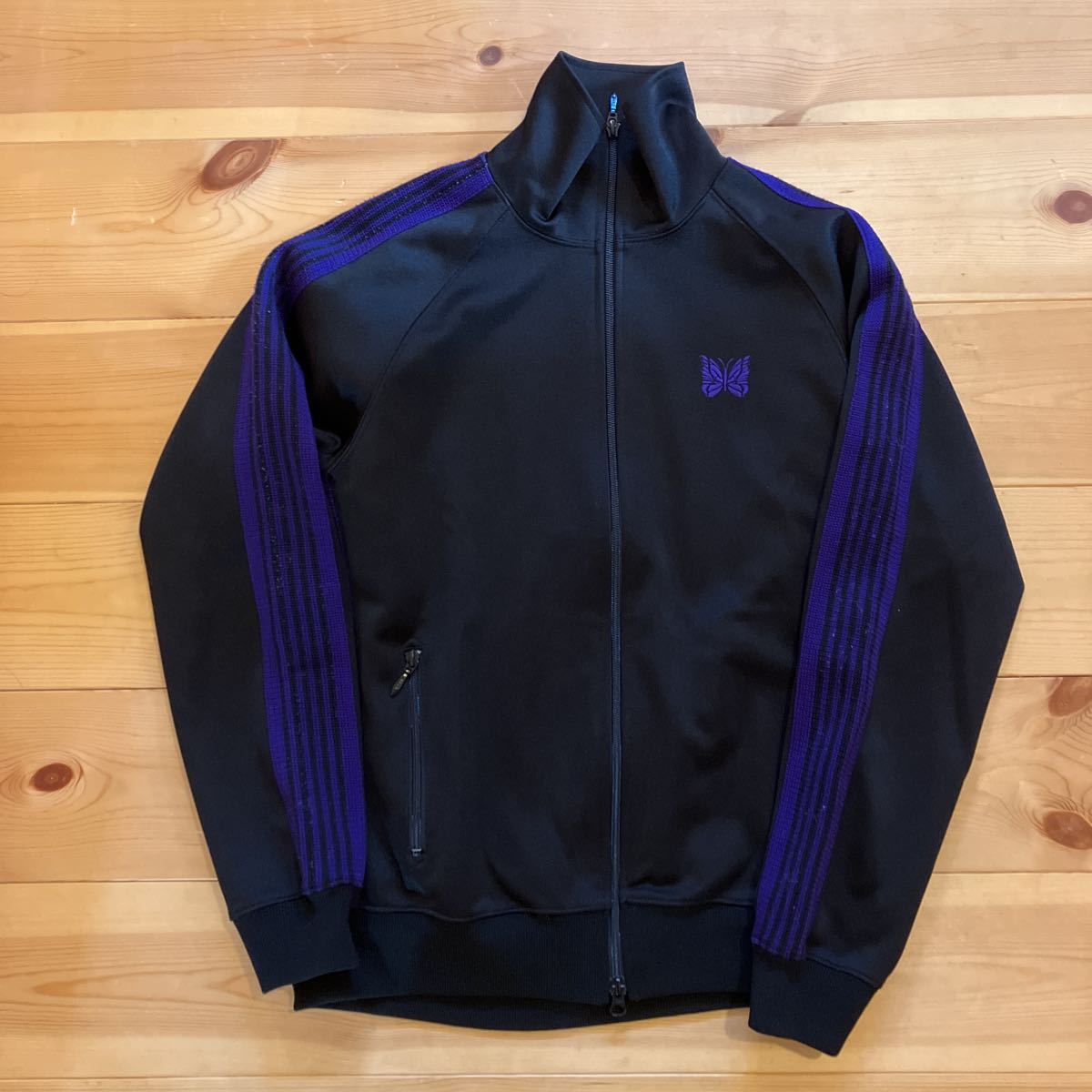NEEDLES TRACK JACKET S 黒／紫 ニードルス トラック ジャケット