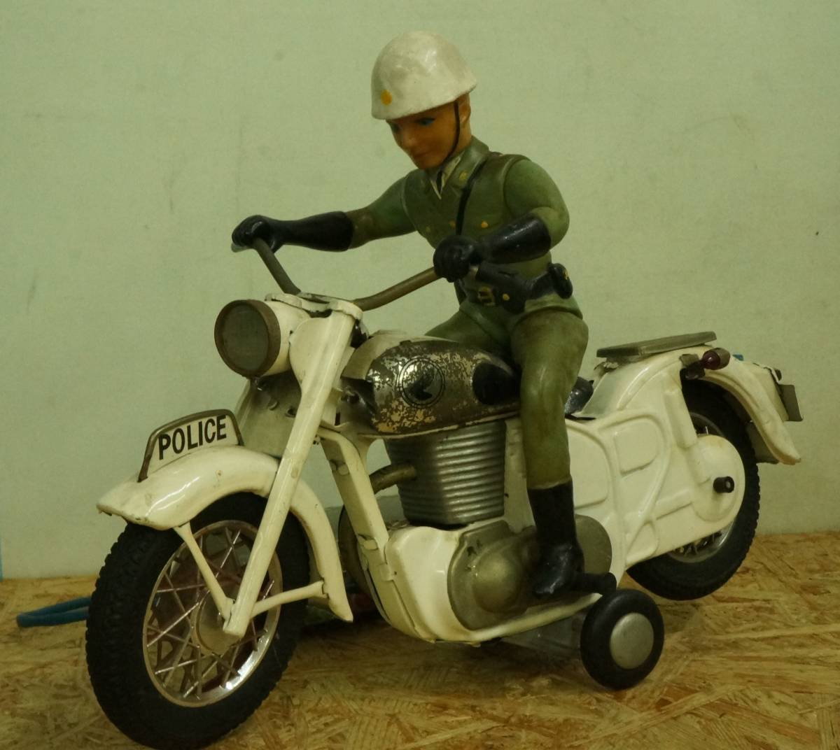 ★ 希少 BCバンダイ 白バイ 大型バイク ブリキ ホンダ メグロ バンダイ ブリキ ポリスオートサイクル 白バイ バイク オートバイ 当時