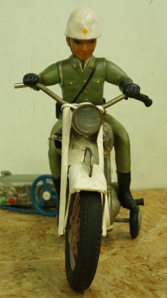 バンダイ ブリキ ポリスオートサイクル 白バイ バイク オートバイ 当時