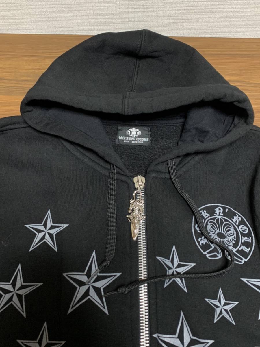 美品☆[A&G] ダガージップ スター×クロス ジップアップ スウェット 