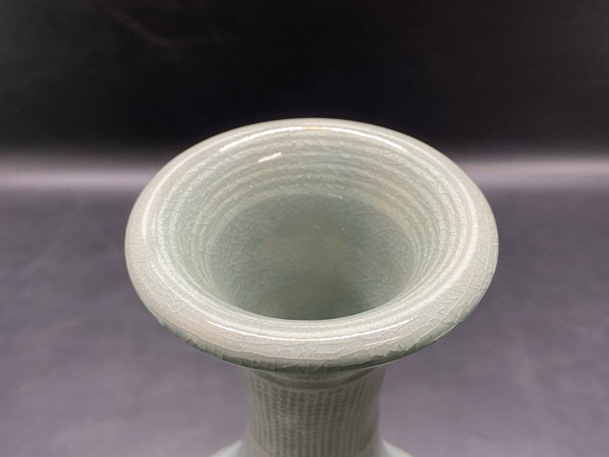 韓国 人間国宝 大作 柳海剛 ユ・ヘガン⁄柳根瀅 40cm 青白磁大壺 韓国 人間