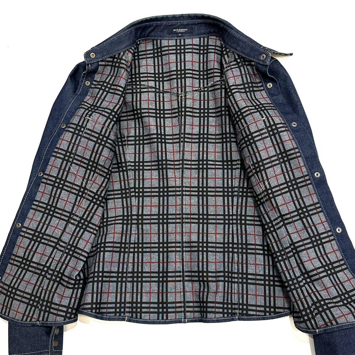 三陽商会 Burberry London デニム チェック柄 レディース シャツ