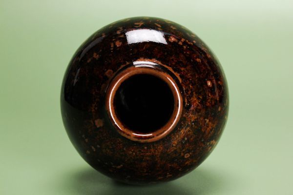 加藤藤山 古瀬戸文林茶入 共箱 仕覆(利休梅緞子) 紙箱 茶道具 本物保証