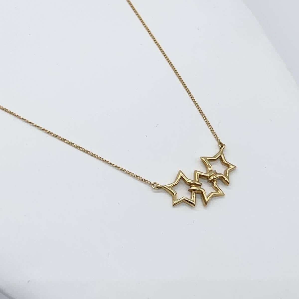 金杯 中古美品 TIFFANY&Co ティファニー トリプルスターネックレス 