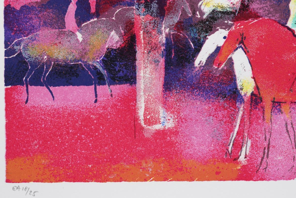 リトグラフ ポール ギヤマン ポール・ギヤマン「赤い 美品 ポール