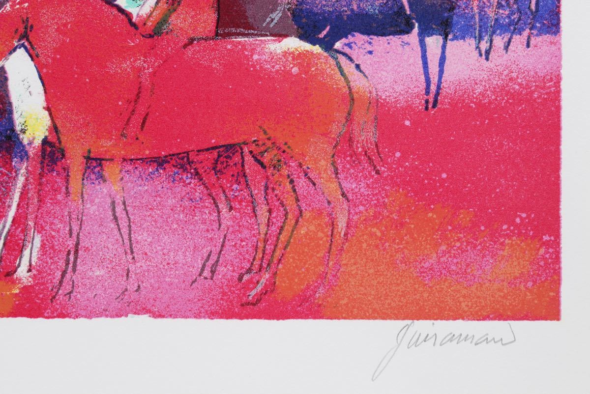 リトグラフ ポール ギヤマン ポール・ギヤマン「赤い 美品 ポール