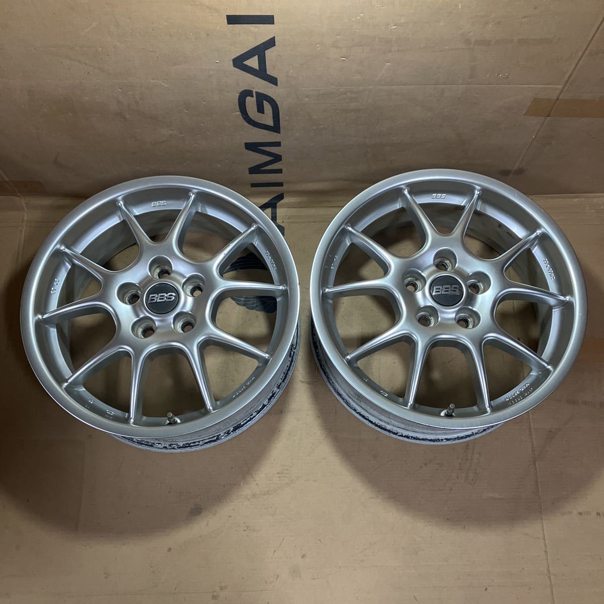 BBS 17×7J+45 PCD114.3 5H 2本 bbs 希少 絶版 BBS ホイール