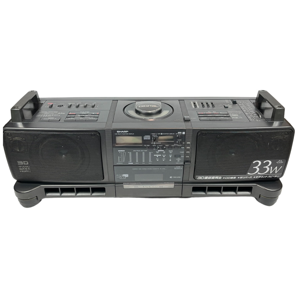 SHARP QT-73CD-GY コンパクトディスク ステレオダブルカセット 極上美品☆動作品】SHARP QT-73CD-GY シャープ コンパクトディスク