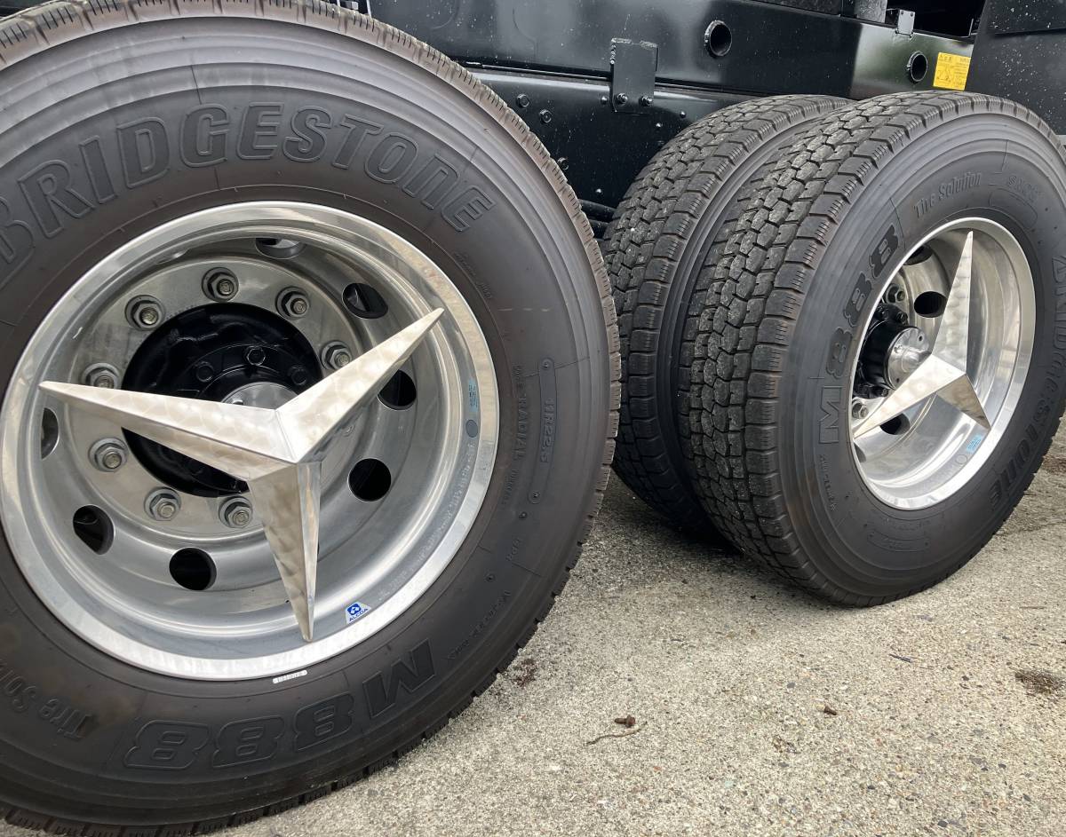 ウロコステンレス製 大型車用 22.5インチ うろこ ホイールスピンナー 2
