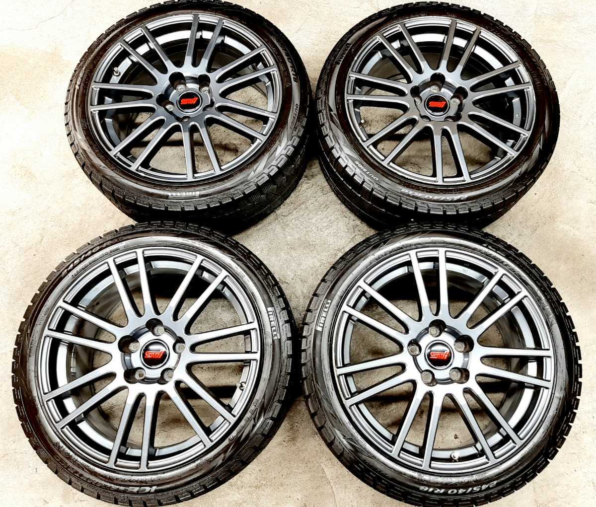 【希少】スバル WRX STI スペックC 純正 18インチ ホイールタイヤ ピレリ スタッドレス ブレンボ レヴォーグ GVB VAB GRB 8.5J 114.3