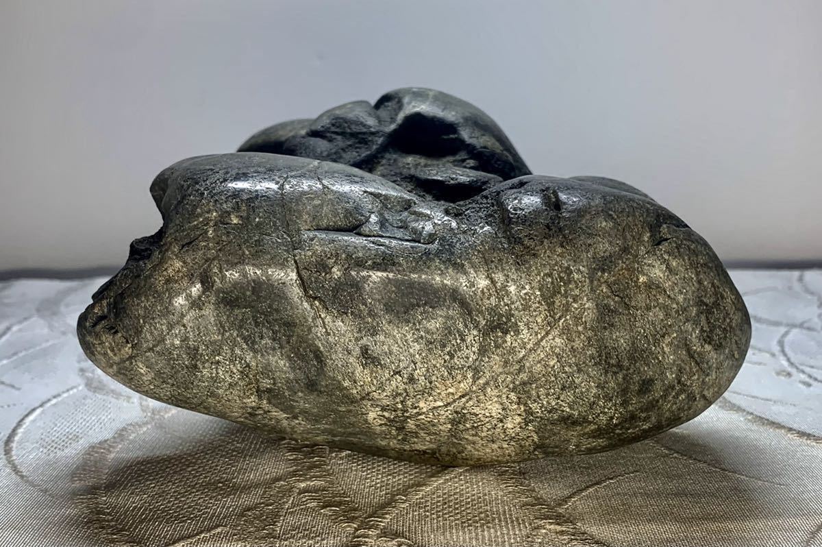 信濃美術石博物館 水石 盆栽 佐治川石 白川郷 ウブ 横18.5×高8.5×奥行