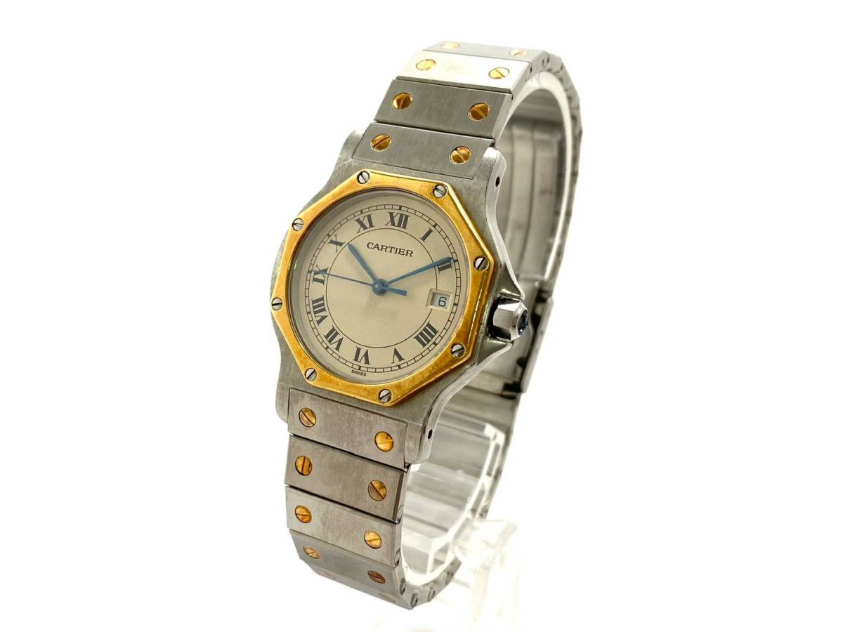 □【ジャンク品】Cartier/カルティエ サントス オクタゴンMM 187902 