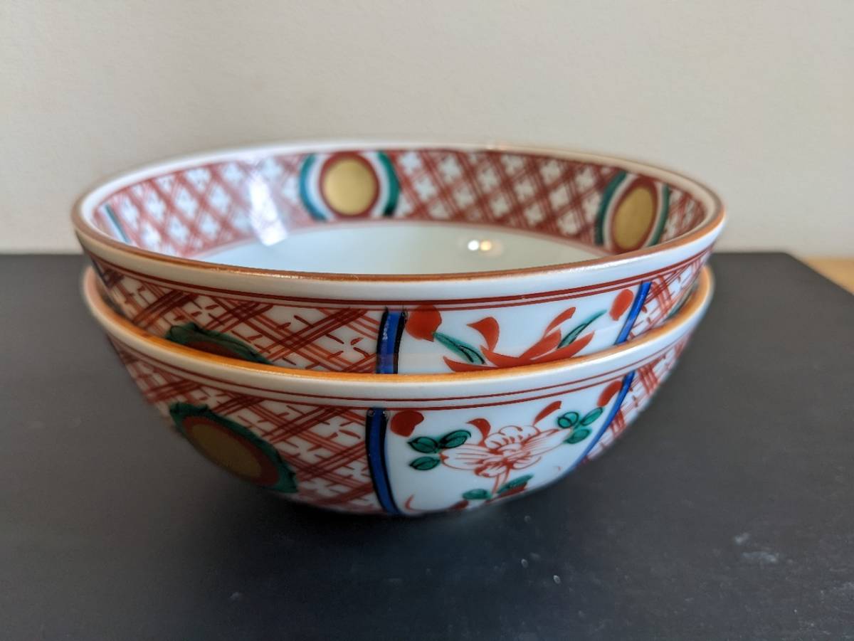 元禄伊万里　染錦花文様碗　鉢　赤絵　金彩　江戸中期　古伊万里コレクター旧蔵品 赤絵 金彩 | 元禄伊万里 鉢 江戸中期 古伊万里コレクター旧 染錦花文様