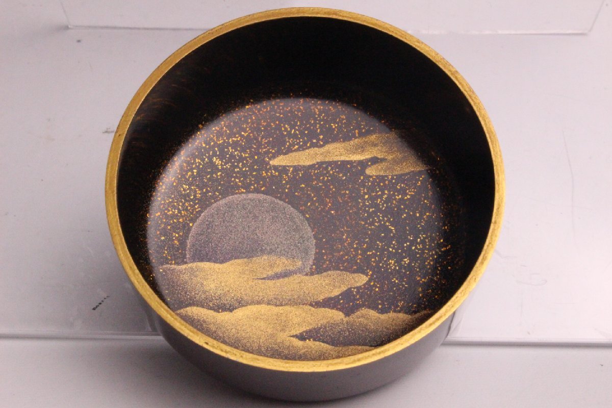 「狸庵RS」　加賀蒔絵師 中村宗山 作　留漆鈴虫蒔絵 長棗　「共箱・栞」/ 鈴虫蒔絵 鈴虫棗 ☆本物保障☆u3er4i