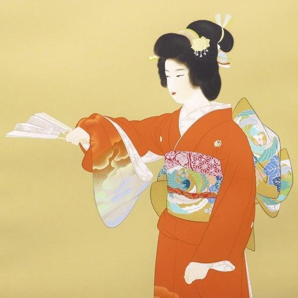 美品 上村松園「序の舞」シルクスクリーン 証明シール有 日本芸術版画院 額縁 上村松園 『序の舞』 シルクスクリーン - 北海道画廊