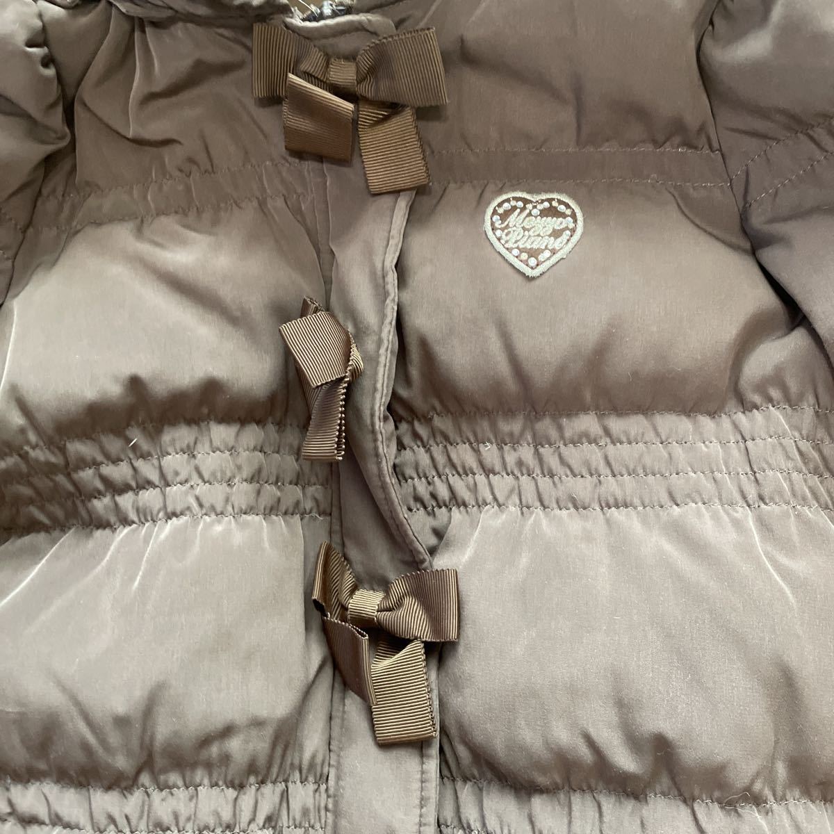 mezzo piano メゾピアノ ダウンコート ブラウン 茶色 リボン 120  