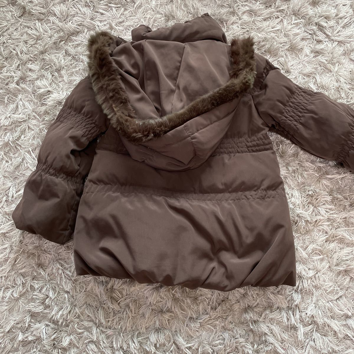 mezzo piano メゾピアノ ダウンコート ブラウン 茶色 リボン 120  