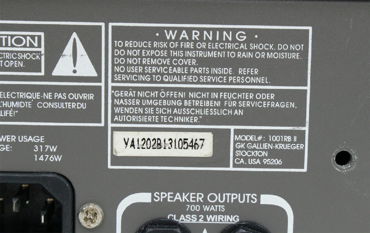 ○【中古・ジャンク品】GALLIEN-KRUEGER 1001RB ギャリエンクルーガー