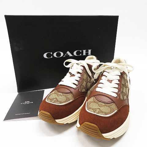 【全国無料，送料無料】 1円 COACH コーチ G5057 TECH RUNNER スニーカー シグネチャー ブラウン系 US 7B 240001782728(24.0cm)｜売買されたオークション情報、yahooの商品情報をアーカイブ公開 - オークファン 靴