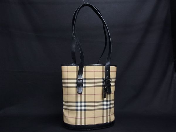  1円 BURBERRY バーバリー ノバチェック PVC&times;レザー トートバッグ ショルダーバッグ 肩掛けかばん ベージュ系&times;ブラック系 AE5781キN(トートバッグ)｜売買されたオークション情報、yahooの商 かばん、バッグ