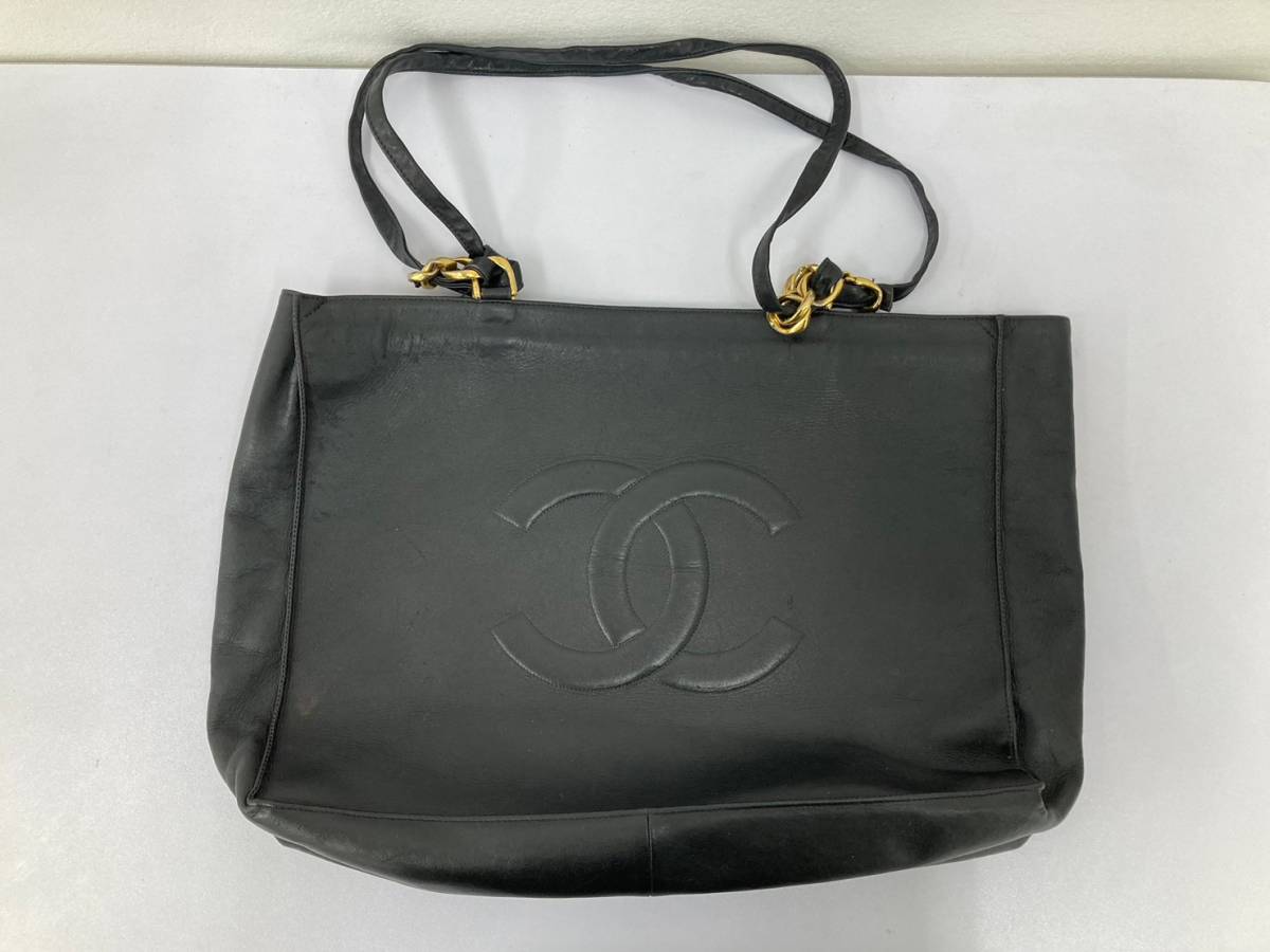 1円〜】CHANEL シャネル ラムスキン トートバッグ ココマーク 