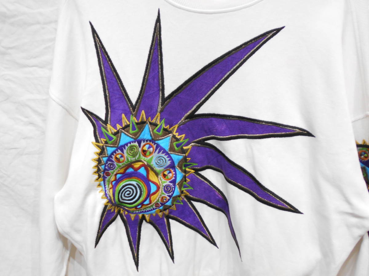 santa fe サンタフェ 日本製 刺繍 太陽柄 ネイティブ柄 スウェット 