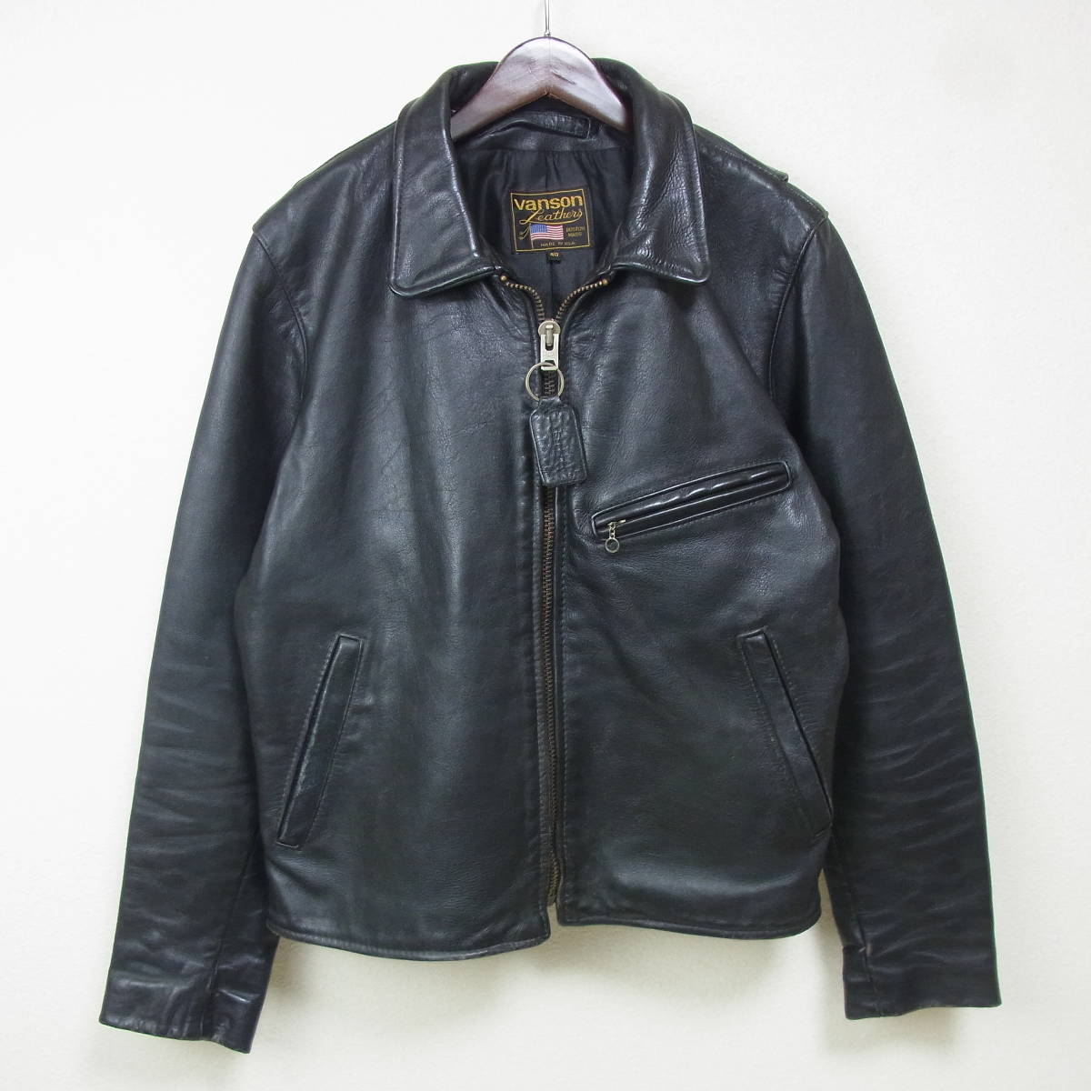 vanson バンソン ENF エンフィールド TALON ジップ ブラック size 40 