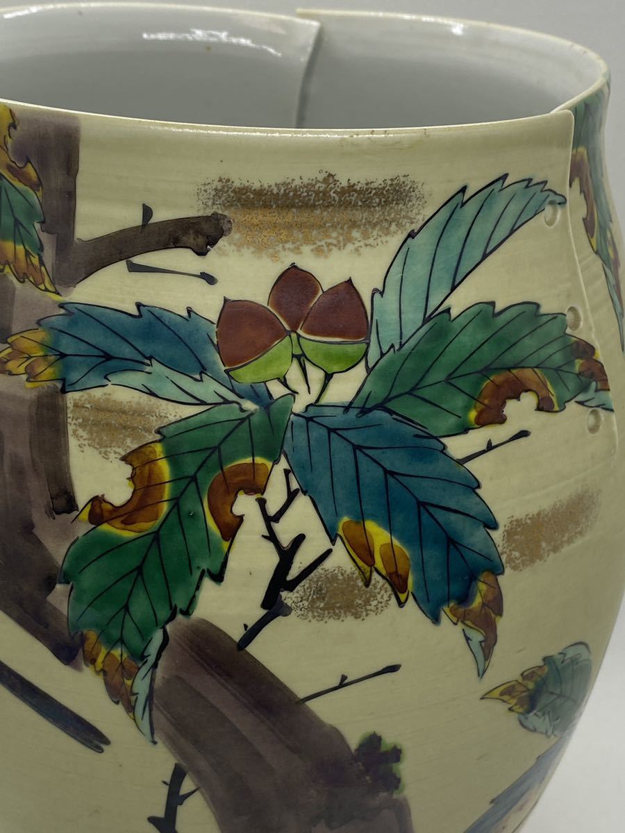 九谷 名工 大田健次郎作 花瓶 花鳥図 箱なし 九谷焼 【公式通販】