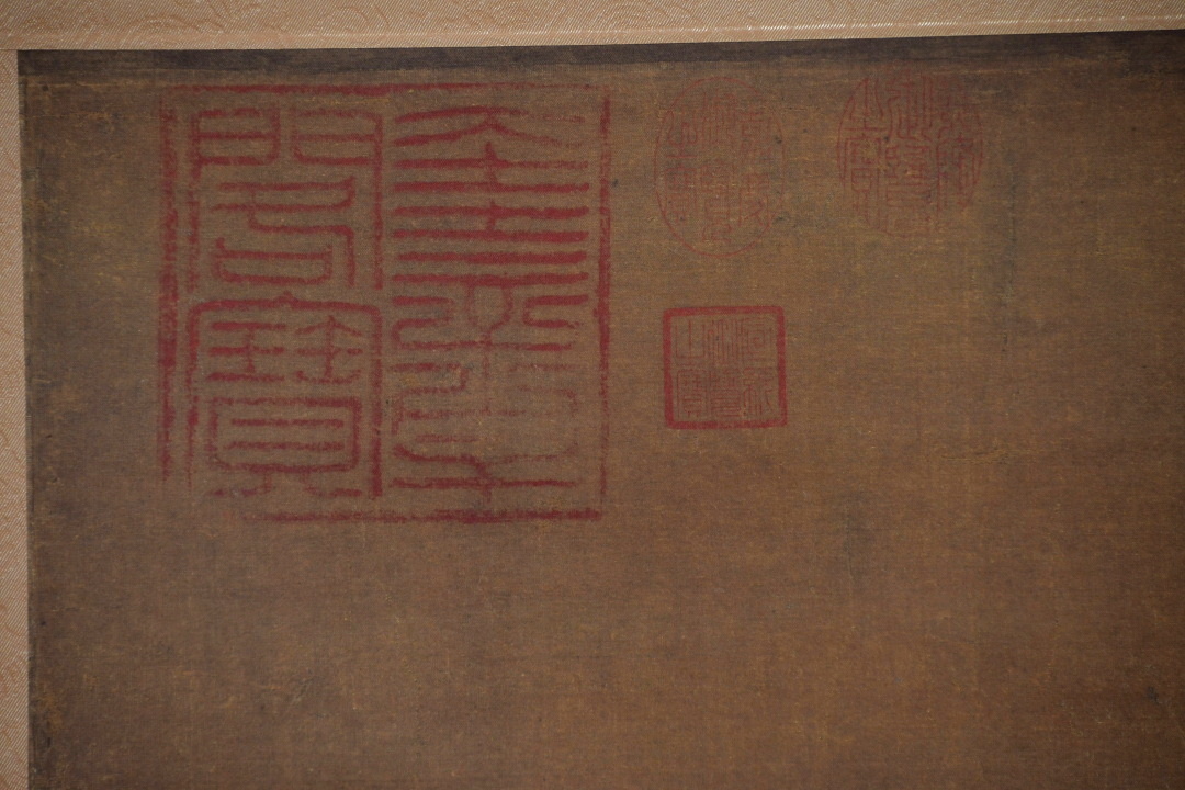 385 掛軸 宋徽宗 「蝋梅山禽圖」 二玄社 ○ 中国画 花鳥図 明時代 徽宗